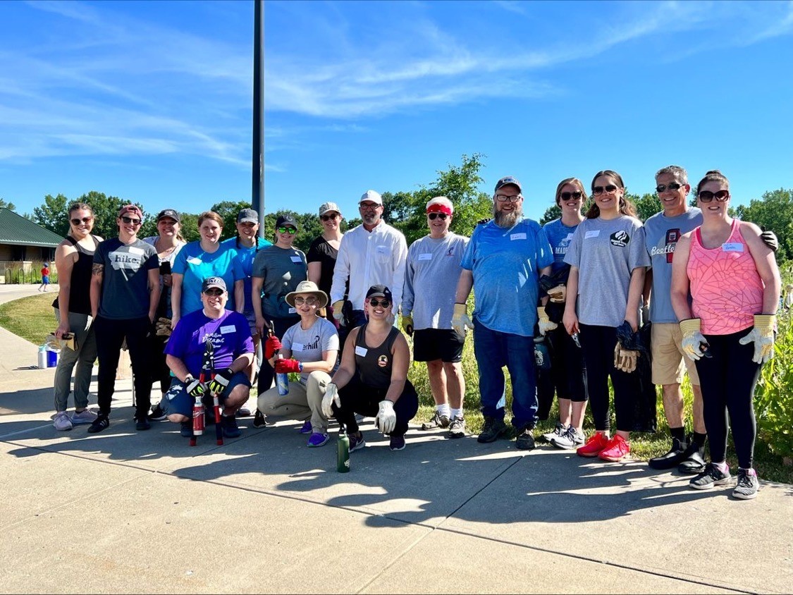 Baker Hill team members after a service day cleaning up at a local park.